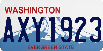 WA license plate AXY1923