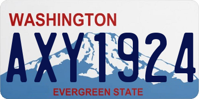 WA license plate AXY1924