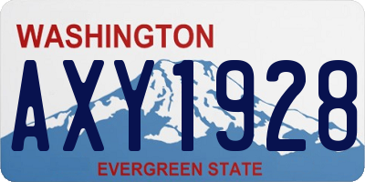 WA license plate AXY1928