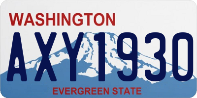 WA license plate AXY1930