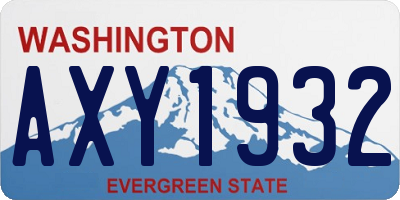 WA license plate AXY1932