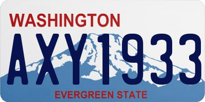 WA license plate AXY1933