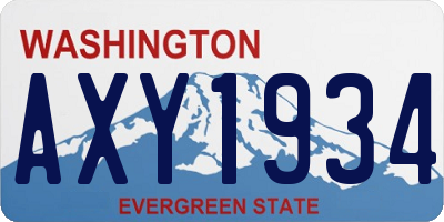 WA license plate AXY1934