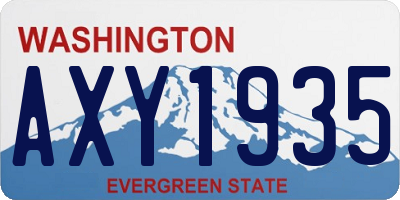 WA license plate AXY1935