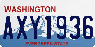 WA license plate AXY1936