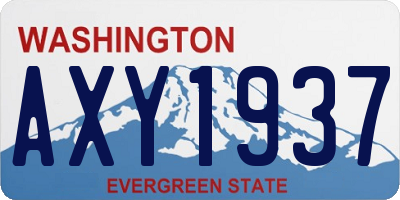WA license plate AXY1937