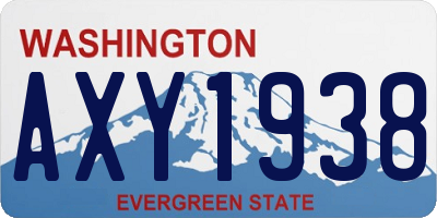 WA license plate AXY1938