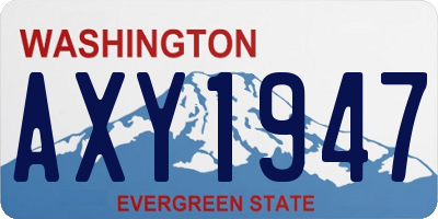 WA license plate AXY1947