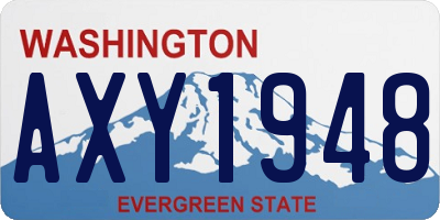 WA license plate AXY1948
