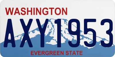 WA license plate AXY1953
