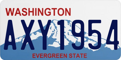WA license plate AXY1954