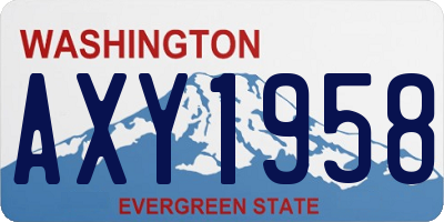 WA license plate AXY1958