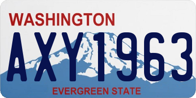 WA license plate AXY1963