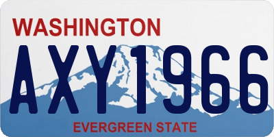 WA license plate AXY1966