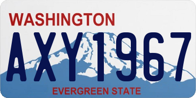 WA license plate AXY1967