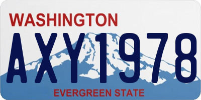 WA license plate AXY1978