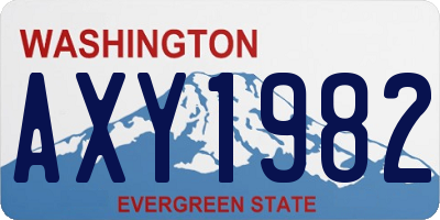 WA license plate AXY1982