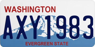 WA license plate AXY1983
