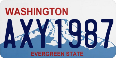 WA license plate AXY1987