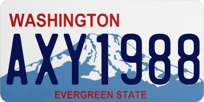 WA license plate AXY1988