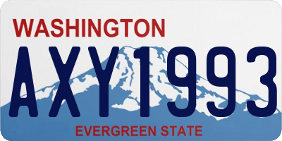 WA license plate AXY1993
