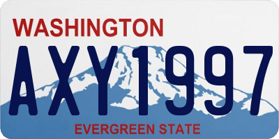 WA license plate AXY1997