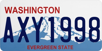 WA license plate AXY1998