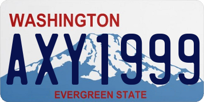 WA license plate AXY1999