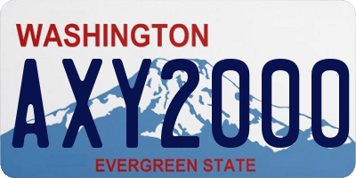 WA license plate AXY2000