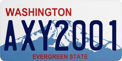 WA license plate AXY2001