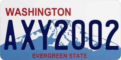 WA license plate AXY2002