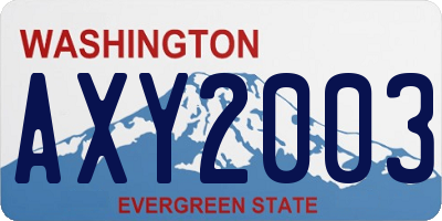 WA license plate AXY2003