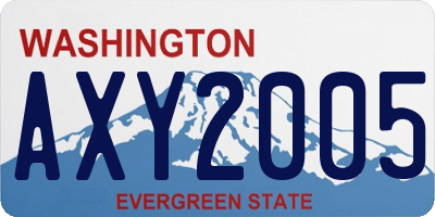 WA license plate AXY2005