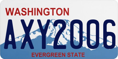 WA license plate AXY2006