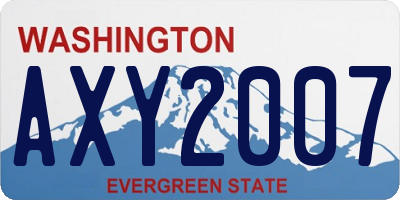 WA license plate AXY2007