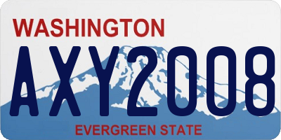 WA license plate AXY2008