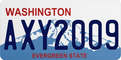 WA license plate AXY2009