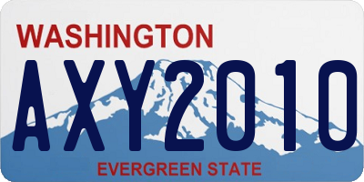 WA license plate AXY2010