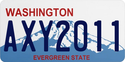 WA license plate AXY2011