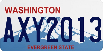 WA license plate AXY2013