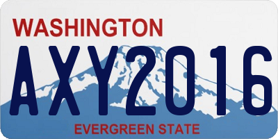 WA license plate AXY2016