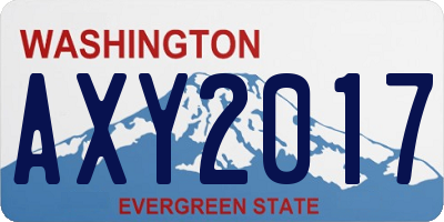 WA license plate AXY2017