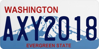 WA license plate AXY2018