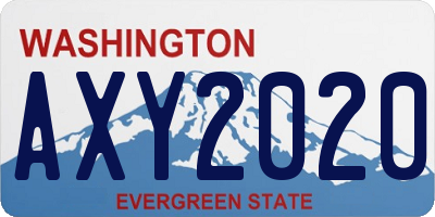 WA license plate AXY2020
