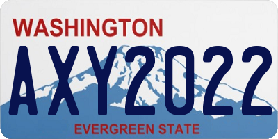 WA license plate AXY2022