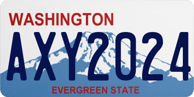 WA license plate AXY2024
