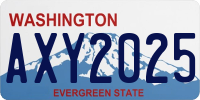 WA license plate AXY2025