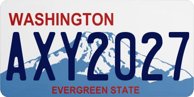 WA license plate AXY2027