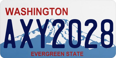 WA license plate AXY2028
