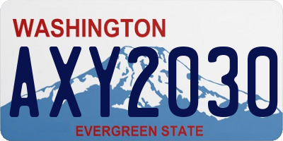 WA license plate AXY2030